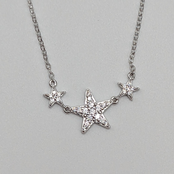 SAVE 20% Tri-Star Cubic Zirconia & Sterling Silver, 18", 2 Available NWOT - Picture 4 of 6